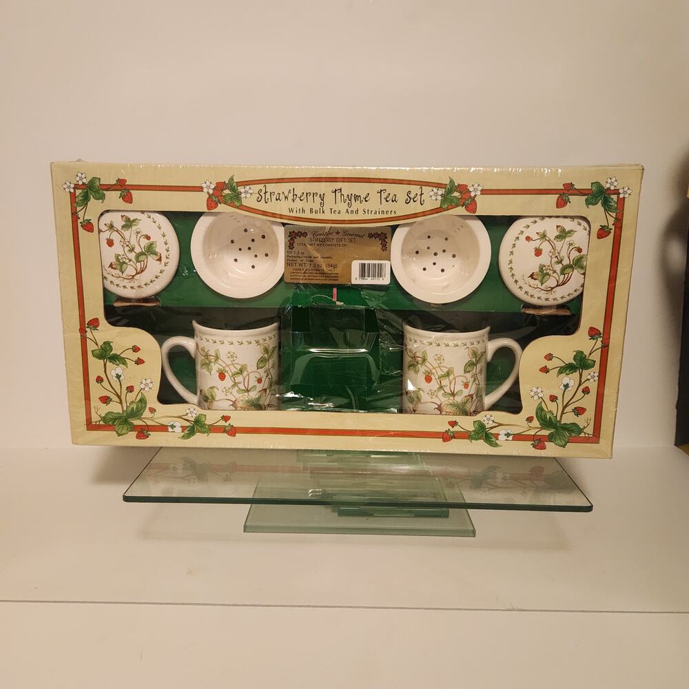 Vintage Strawberry Thyme Tea Set Ceramic